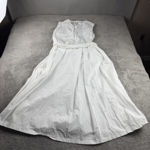 Wendy Trendy Italian White Translucent Panel‎ Cotton Dress Womens One Size